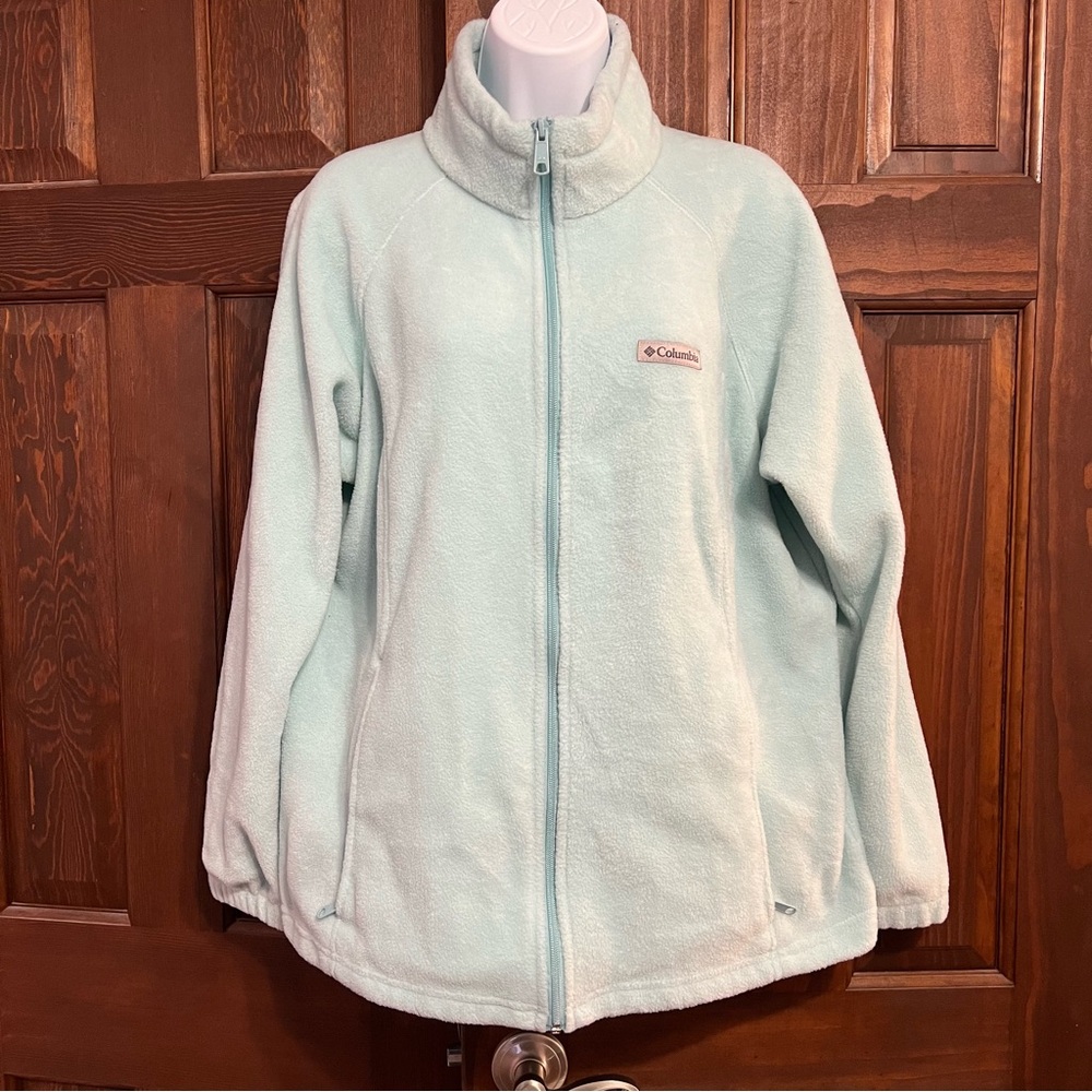 Columbia Women's Benton Springs Full Zip Fleece Jacket Soft Blue Aqua Haze